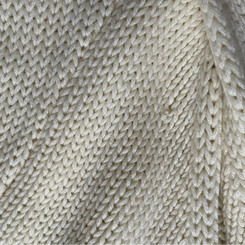Vintage Cream Cable Knit Women Sweater,‎ M